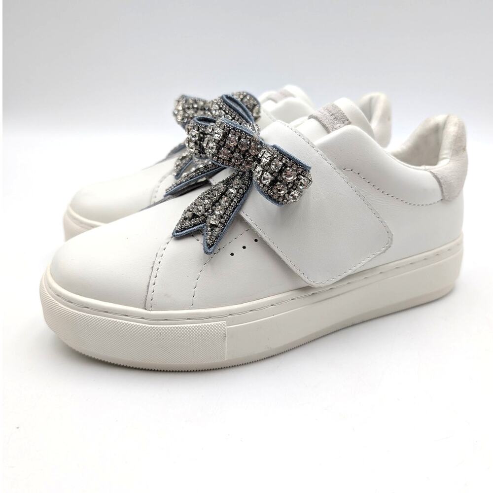 Kurt Geiger London Laney Bow Sneaker Shoes Women's White Size US7.5 EU38